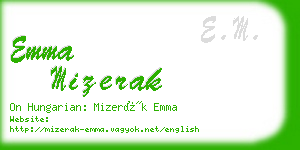 emma mizerak business card